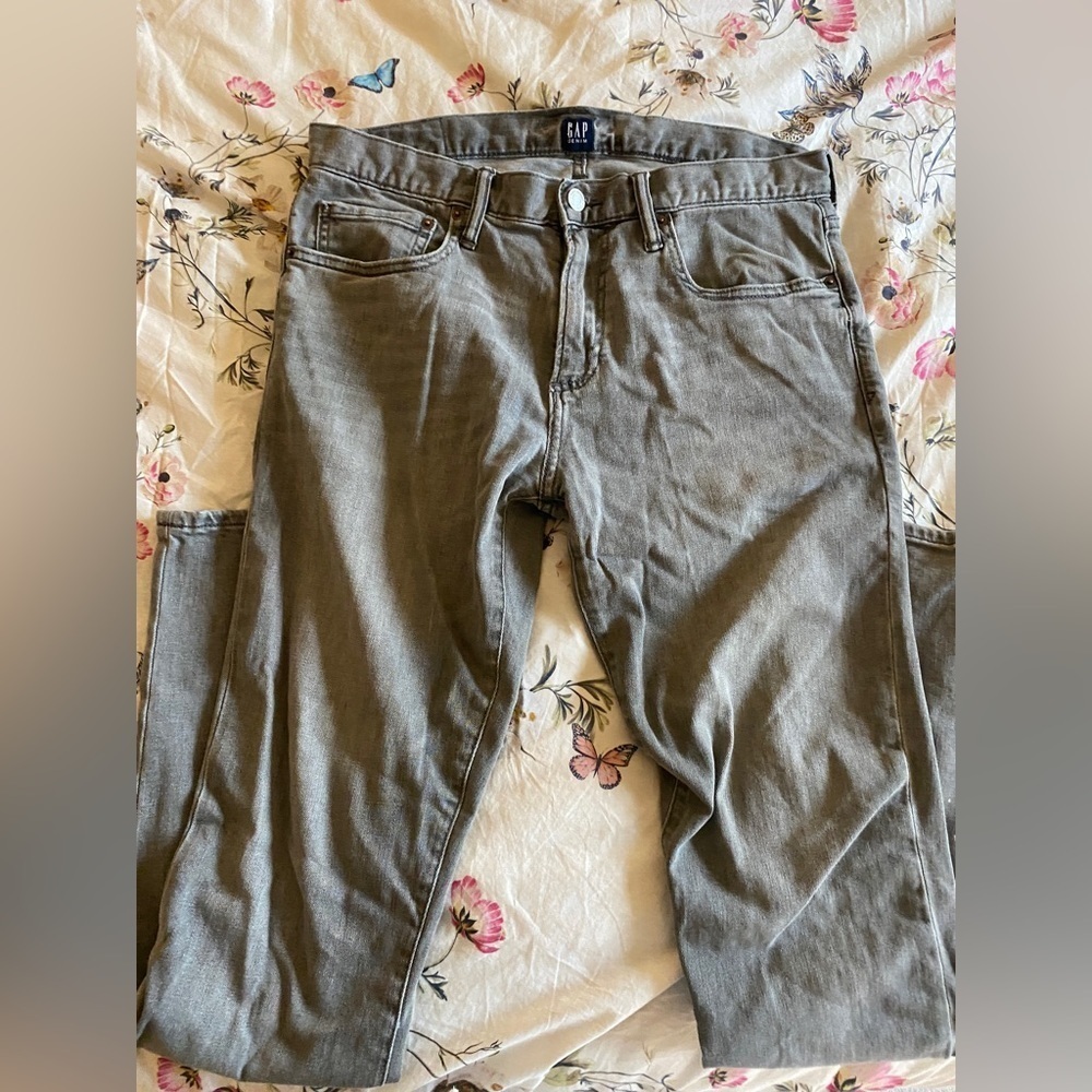 Mens Gap Skinny Grey Denim Jeans Sz 31x32